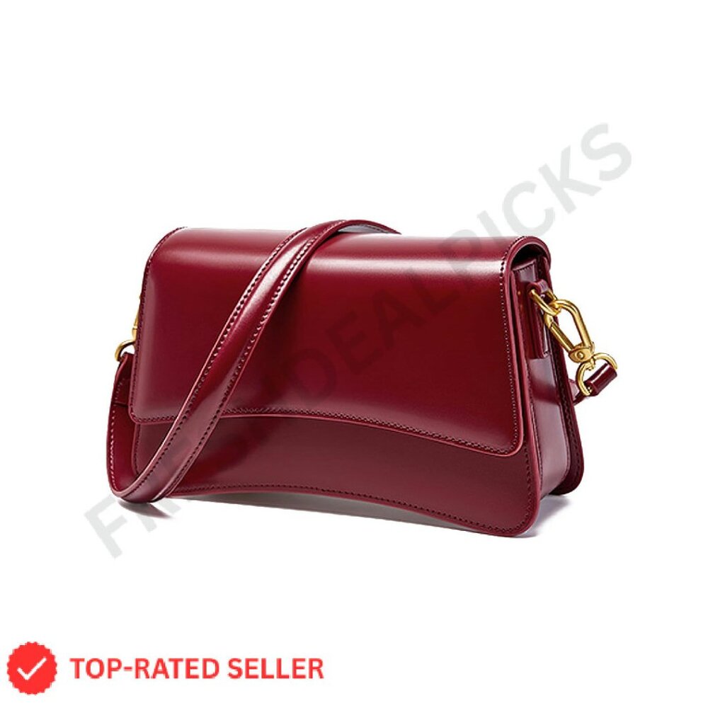 Genuine Leather Crossbody Bag Adjustable Strap Lightweight Saddle Purse Classic